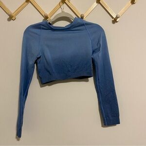 Gymshark Blue Ombré Long Sleeve Workout Top